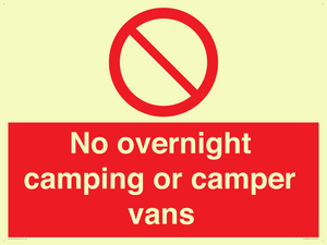 No overnight camping or camper vans